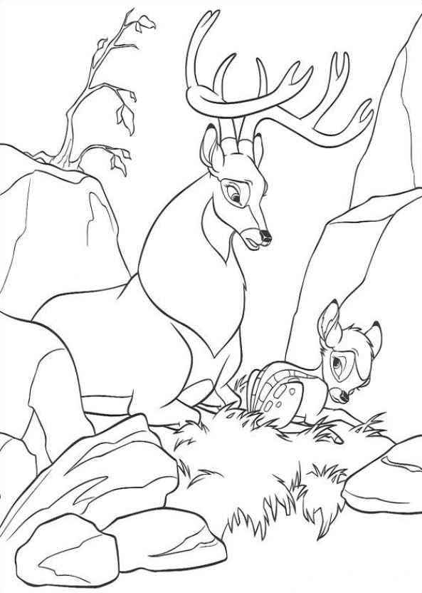Print  Bambi en de Grote Prins kleurplaat